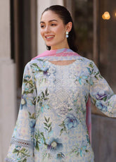 Kesariya By Riaz Arts Laser Embroidered Lawn 3 Piece Unstitched Suit RA25KEL PD-01